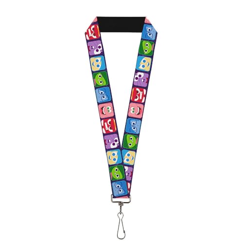 Buckle-Down Unisex-Erwachsene Lanyard-1.0-Inside Out 6-Character Esxpression Blocks Pu Schlüsselanhänger, Mehrfarbig, Einheitsgröße von Buckle-Down