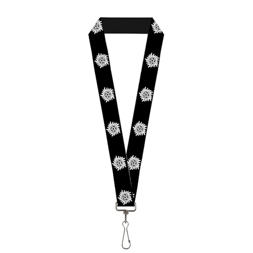 Buckle-Down Unisex-Erwachsene Lanyard-1.0"-Winchester Pentagram Repeat Black/White Schlsselanhnger, Multi, Einheitsgröße von Buckle-Down