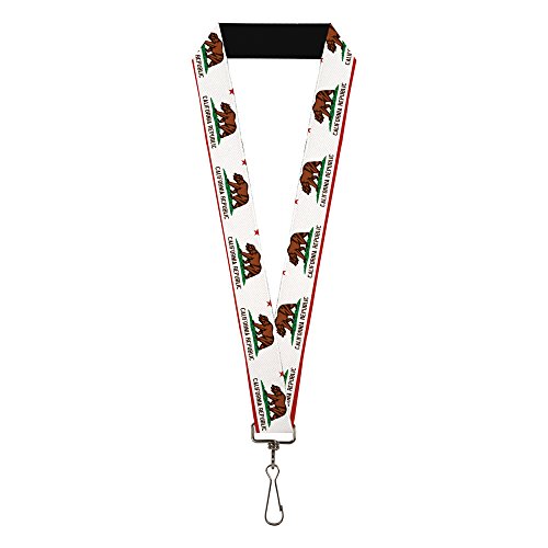 Buckle-Down Unisex-Erwachsene Lanyard Schlsselanhnger, California State Flag Weiß, Standard von Buckle-Down