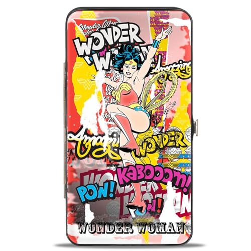 Buckle-Down Unisex-Erwachsene Scharnier Wonder Woman Geldbörse, 18 cm x 10 cm von Buckle-Down
