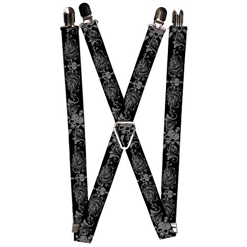 Buckle-Down Unisex-Erwachsene Suspender-Skulls Strumpfhalter, Mehrfarbig, Einheitsgröße von Buckle-Down