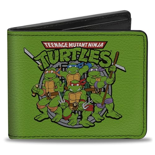 Buckle-Down Unisex-Erwachsene Wallet Classic Teenage Mutant Ninja Turtles Battle P Reisezubehör-Bi-Fold-Brieftasche, Mehrfarbig, 4.0" x 3.5" von Buckle-Down
