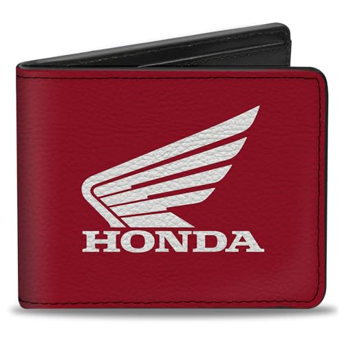 Buckle Down Unisex Geldbörse Honda Motorrad rot/weiß Doppelfaltung, mehrfarbig, 4.0" x 3.5" von Buckle-Down