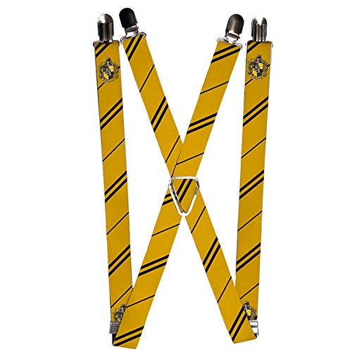 Buckle Down Jungen Hufflepuff-Wappen/Streifen gelb/schwarz Hosenträger, Multi, One Size von Buckle-Down