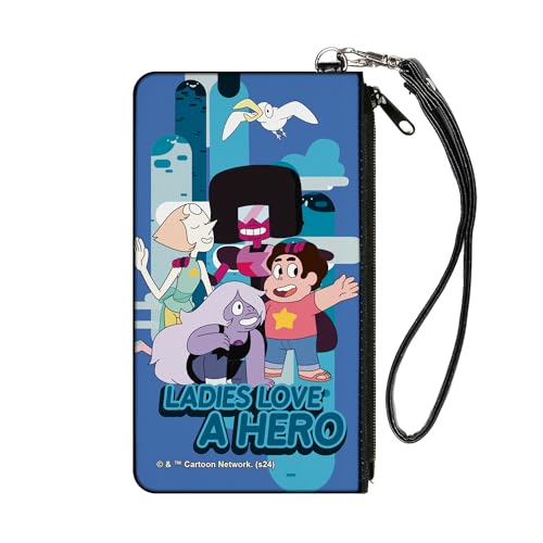Buckle-Down Warner Bros. Animation Wallet Zip Clutch, Steven Universe Ladies Love a Hero Group Pose Blues, Canvas, Blau, SMALL, Casual von Buckle-Down