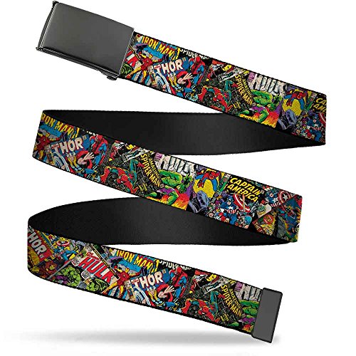 Buckle-Down Herren Webgürtel Avengers 3,8 cm Gürtel, Mehrfarbig, 1.5" Wide/Fits up to 42" Pant Size von Buckle-Down