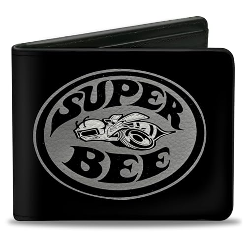 Buckle Down unisex - erwachsene Wallet Dodge Super Bee Logo Black/grays/white Zweifalten-Geldbörse - mehrfarbig - von Buckle-Down