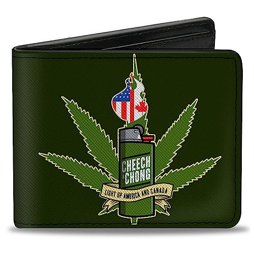 Cheech & Chong Wallet, Bifold, Cheech and Chong Light Up America and Canada Lighter Black, Vegan Leather, Schwarz, 4.0" x 3.5", Casual von Buckle-Down