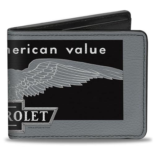 Chevy Wallet Bifold Chevrolet the Great American Value Eagle Hellblau Schwarz Veganes Leder von Buckle-Down