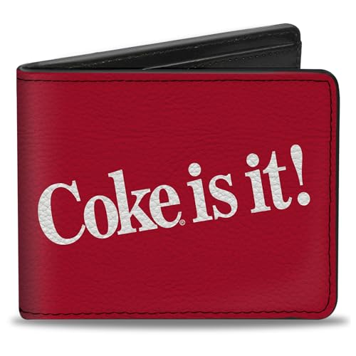 Coca-Cola Geldbörse Bifold Coca Cola Coke Is It! Text Rot Weiß Veganes Leder von Buckle-Down