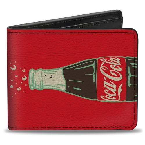 Coca-Cola Geldbörse Bifold Coca Cola Enjoy That Everywhere Flasche Rot Weiß Braun Veganes Leder von Buckle-Down