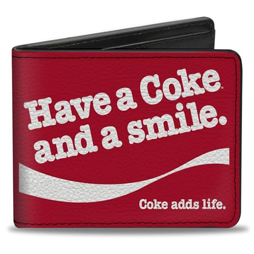 Coca-Cola Geldbörse Bifold Coca Cola Have A Coke and A Smile Wave Rot Weiß Veganes Leder von Buckle-Down