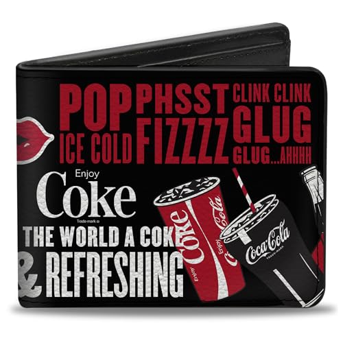 Coca-Cola Geldbörse Bifold Coca Cola Its The Real Thing Collage Schwarz Rot Weiß Veganes Leder Coca-Cola Geldbörse Bifold Coca Cola Its The Real Thing Collage Schwarz Rot Weiß Veganes Leder von Buckle-Down