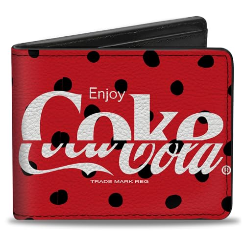 Coca-Cola Geldbörse Bifold Drink Coca Cola Coke Polka Dot Rot Schwarz Weiß Veganes Leder von Buckle-Down