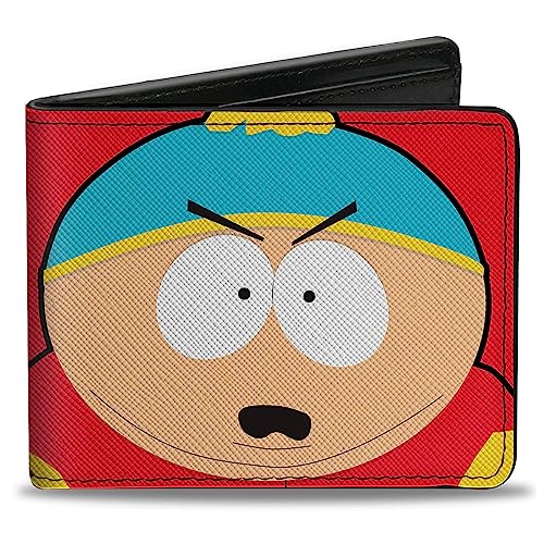 Comedy Central Geldbörse, Bifold, South Park Cartman Face Character Close Up Rot, veganes Leder, Rot/Ausflug, einfarbig (Getaway Solids), 4.0" x 3.5", Casual von Buckle-Down