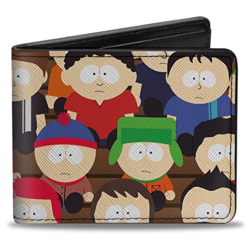 Comedy Central Wallet, Bifold, South Park Boys Class Gym Pose, veganes Leder, Mehrfarbig, 4.0" x 3.5", Casual von Buckle-Down