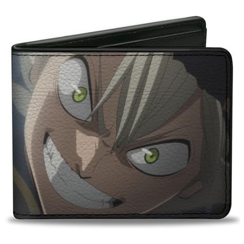 Crunchyroll Wallet Bifold Black Clover Asta Face Close-Up und Title Logo Vegan Leder von Buckle-Down