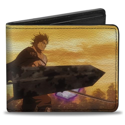 Crunchyroll Wallet Bifold Black Clover Asta Holding Demon Slayer Swowd und Yami Scene Veganes Leder von Buckle-Down