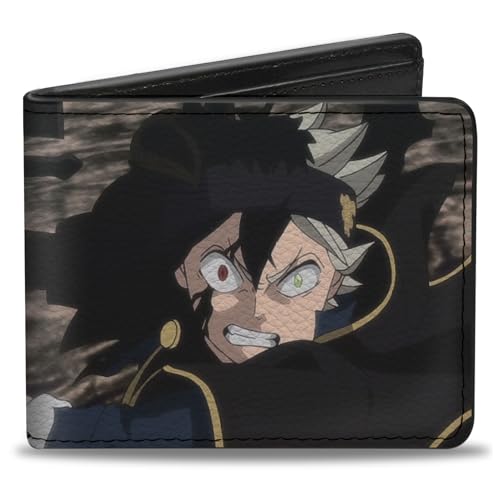 Crunchyroll Wallet Bifold Black Clover Black Asta Charging Pose und Title Logo Vegan Leder von Buckle-Down