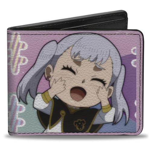 Crunchyroll Wallet Bifold Black Clover Chibi Noelle Hash Tag Pose und Title Logo Rosa Veganes Leder von Buckle-Down