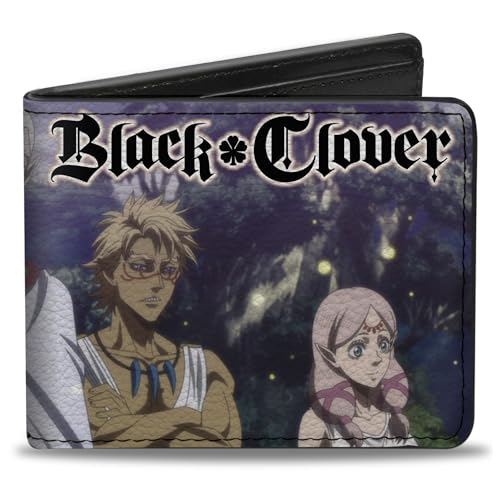 Crunchyroll Wallet Bifold Black Clover Eye of the Midnight Sun Elf Group Scene and Logo Vegan Leather von Buckle-Down