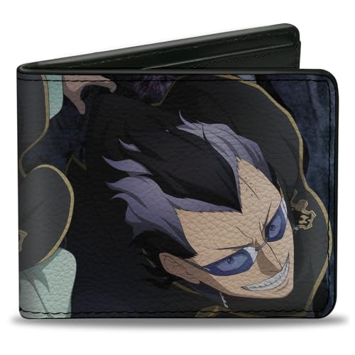 Crunchyroll Wallet Bifold Black Clover Luck and Magna Looking Up Scene Vegan Leather, Mehrfarbig, 4.0" x 3.5", Casual von Buckle-Down