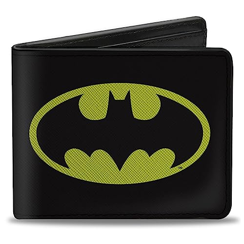 DC Comics Geldbörse Bifold Batman Bat Signal Logo Schwarz Gelb Schwarz Vegan Leder, 4.0" x 3.5", Casual von Buckle-Down