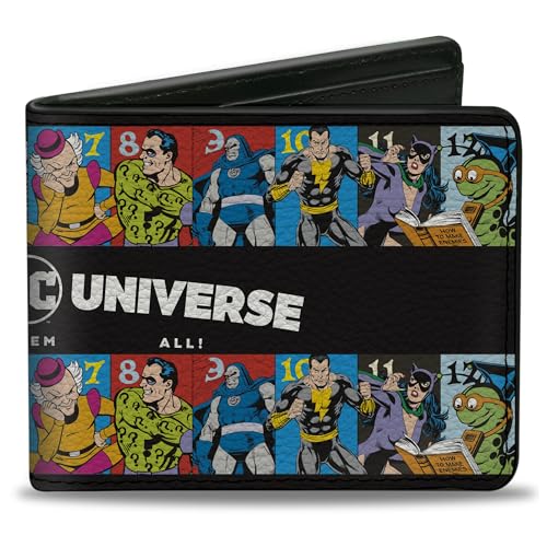 DC Comics Geldbörse Bifold Bösewichte des Dc Universe Character Blocks Schwarz Weiß Veganes Leder, Schwarz, 4.0" x 3.5", Casual von Buckle-Down
