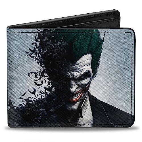 DC Comics Geldbörse Bifold Joker Face Bats Batman Arkham Origins Veganes Leder, Schwarz, 4.0" x 3.5", Casual von Buckle-Down