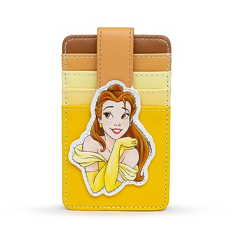 Disney Geldbörse, Charakter-Geldbörse, Ausweishalter, Die Schöne und das Biest, Belle Pose Gelb, veganes Leder, gelb, 3.0" x 5.0", Casual von Buckle-Down