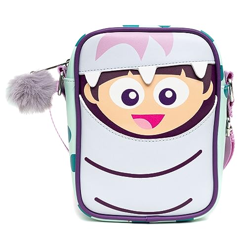 Disney Tasche, Cross Body, Monsters Inc Boo Diguise mit im Dunkeln leuchtenden Augen, veganes Leder, Violett, 8.25" x 6.5" von Buckle-Down