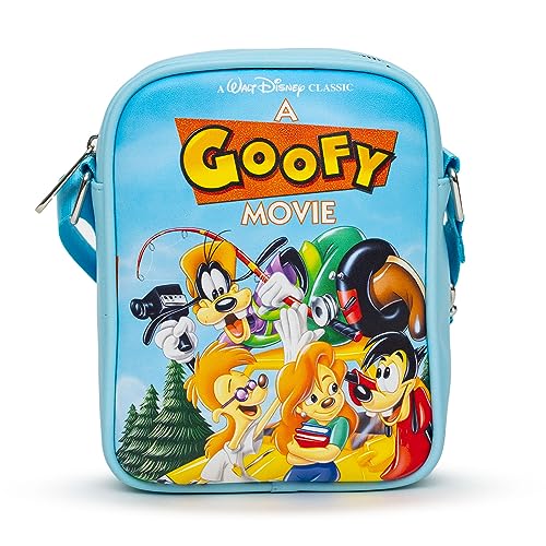 Disney Tasche, Crossbody, A Goofy Movie VHS Movie Box Replica, veganes Leder, Blau, 8.0" x 6.5" von Buckle-Down