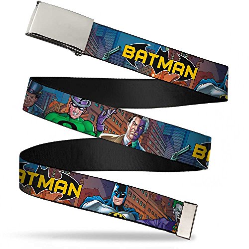 Buckle-Down Unisex Web Belt-Batman & Villains2/Cityscape Gürtel, Mehrfarbig, 1.25" Wide-Fits up to 42" Pant Size von Buckle-Down