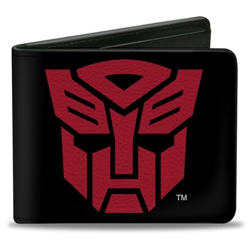 Hasbro Geldbörse Bifold Transformers Autobot Shield Schwarz Rot Vegan Leder, Schwarz, 4.0" x 3.5", Casual von Buckle-Down