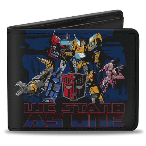 Hasbro Geldbörse Bifold Transformers Autobots We Stand As One Group Schwarz Blau Rot Veganes Leder, Schwarz, 4.0" x 3.5", Casual von Buckle-Down