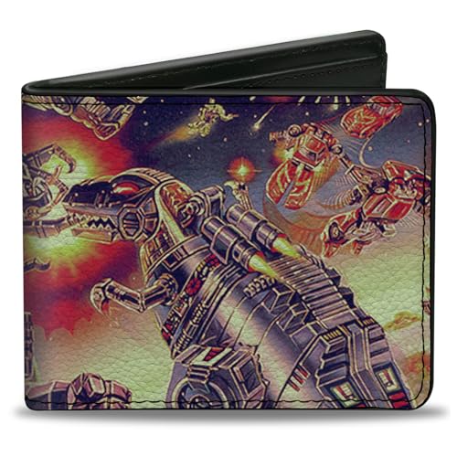 Hasbro Geldbörse Bifold Transformers Devastator Dinobots 1985 Box Art Battle Szene Vegan Leder, Mehrfarbig, 4.0" x 3.5", Casual von Buckle-Down