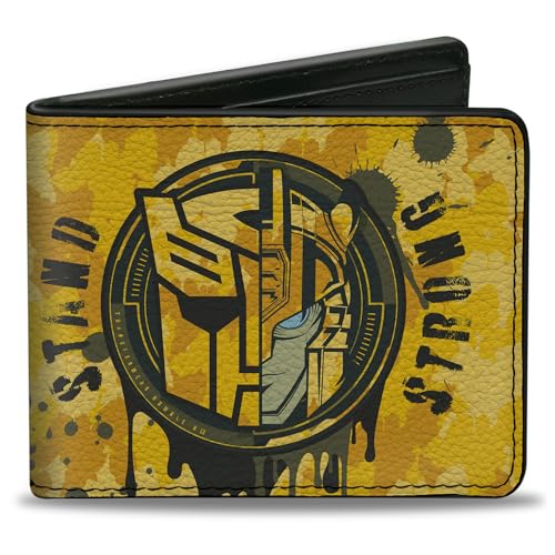 Hasbro Wallet Bifold Transformers Bumblebee Stand Strong Autobot Icon Yellow Vegan Leder, gelb, 4.0" x 3.5", Casual von Buckle-Down