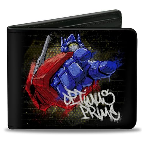 Hasbro Wallet Bifold Transformers Optimus Prime Pointing Pose Tag Black Vegan Leather von Buckle-Down