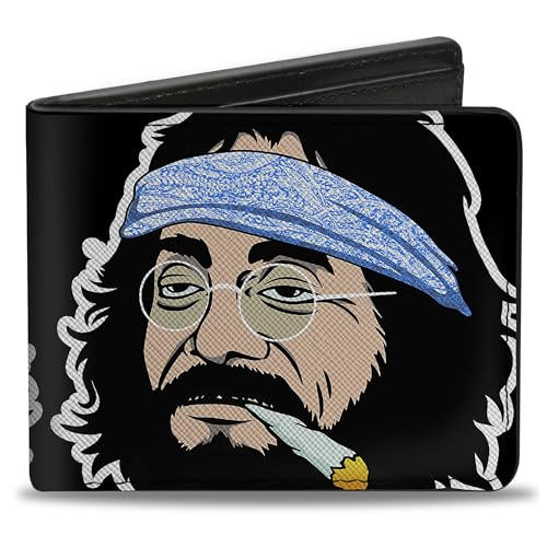 Homies in Dreamland by Cheech & Chong Geldbörse Bifold Homies in Dreamland Cheech und Chong Smoking Pose Schwarz Veganes Leder, 4.0" x 3.5", Casual von Buckle-Down