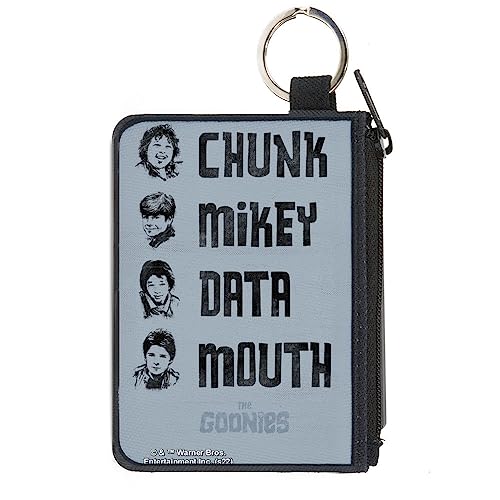 Horror Movies Geldbörse, Zip Clutch, The Goonies Chunk Mikey Data Mouth Poses Periwinkle Black, Canvas, X-SMALL, Casual von Buckle-Down