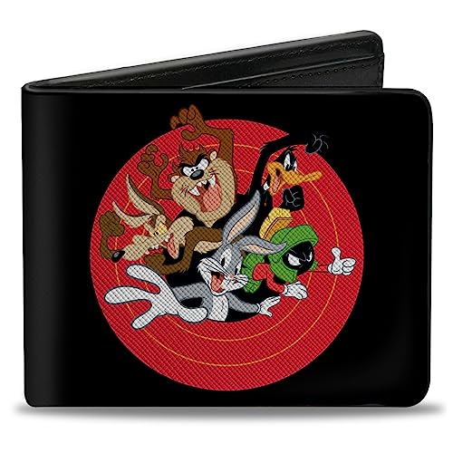 Looney Tunes Geldbörse Bifold Looney Tunes Charakter Bullseye Pose Schwarz Veganes Leder, 4.0" x 3.5", Casual von Buckle-Down