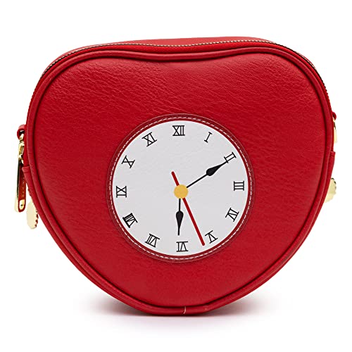 Movies Bag, Cross Body, The Wizard of Oz Tin Man Heart Clock Replica, Red, Vegan Leather, Rot/Ausflug, einfarbig (Getaway Solids), 8.0" x 5.5" von Buckle-Down