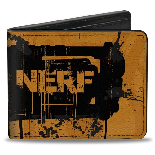 Nerf Geldbörse Bifold Nerf Blaster Splatter Orange Schwarz Veganes Leder von Buckle-Down