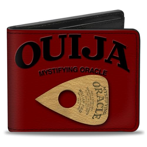 Ouija Board Wallet Bifold Ouija Board Logo Planchette Rot Schwarz Vegan Leder, Rot/Ausflug, einfarbig (Getaway Solids), 4.0" x 3.5", Casual von Buckle-Down