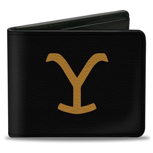 Paramount Network Wallet, Bifold, Yellowstone Y Logo and Title Icon Black Yellow, Vegan Leather, Mehrfarbig, 4.0" x 3.5", Casual von Buckle-Down
