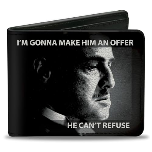 Paramount Pictures Geldbörse Bifold Pate Vito Corleone Im Gonna Make Him an Offer Pose Schwarz Vegan Leder, Schwarz, 4.0" x 3.5", Casual von Buckle-Down
