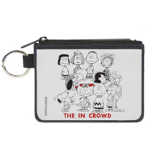 Peanuts Geldbörse Reißverschluss Clutch Peanuts Gang 75th The in Crowd Group Pose Weiß Schwarz Rot Leinwand Weiß XS Casual von Buckle-Down