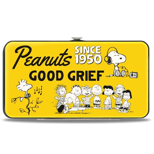 Peanuts Geldbörse Scharnier Peanuts Gang seit 1950 Good Grief Group Pose Gelb Schwarz Vegan Leder von Buckle-Down