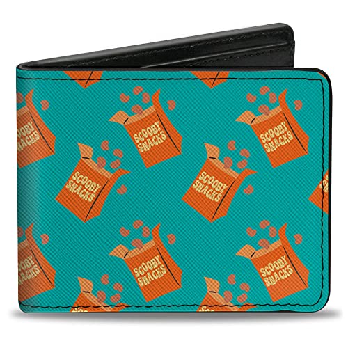 Scooby Doo Geldbörse Bifold Scooby Snacks Box Collage Blue Veganes Leder, Blau, 4.0" x 3.5", Casual von Buckle-Down