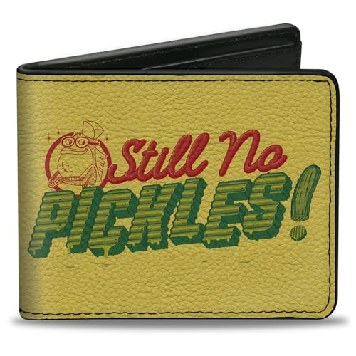 SpongeBob SquarePants Geldbörse, Bifold, Spongebob Schwammkopf Still No Pickles und Titellogo Gelb, Veganes Leder, 4.0" x 3.5", Casual von Buckle-Down